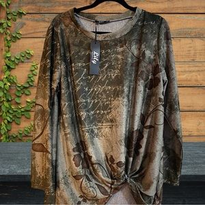 NEW Green & Brown Floral Tie-Dye Tunic - Lily by Firmiana